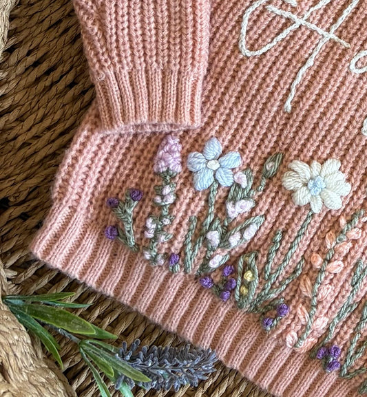 Personalised Floral Embroidered Jumper