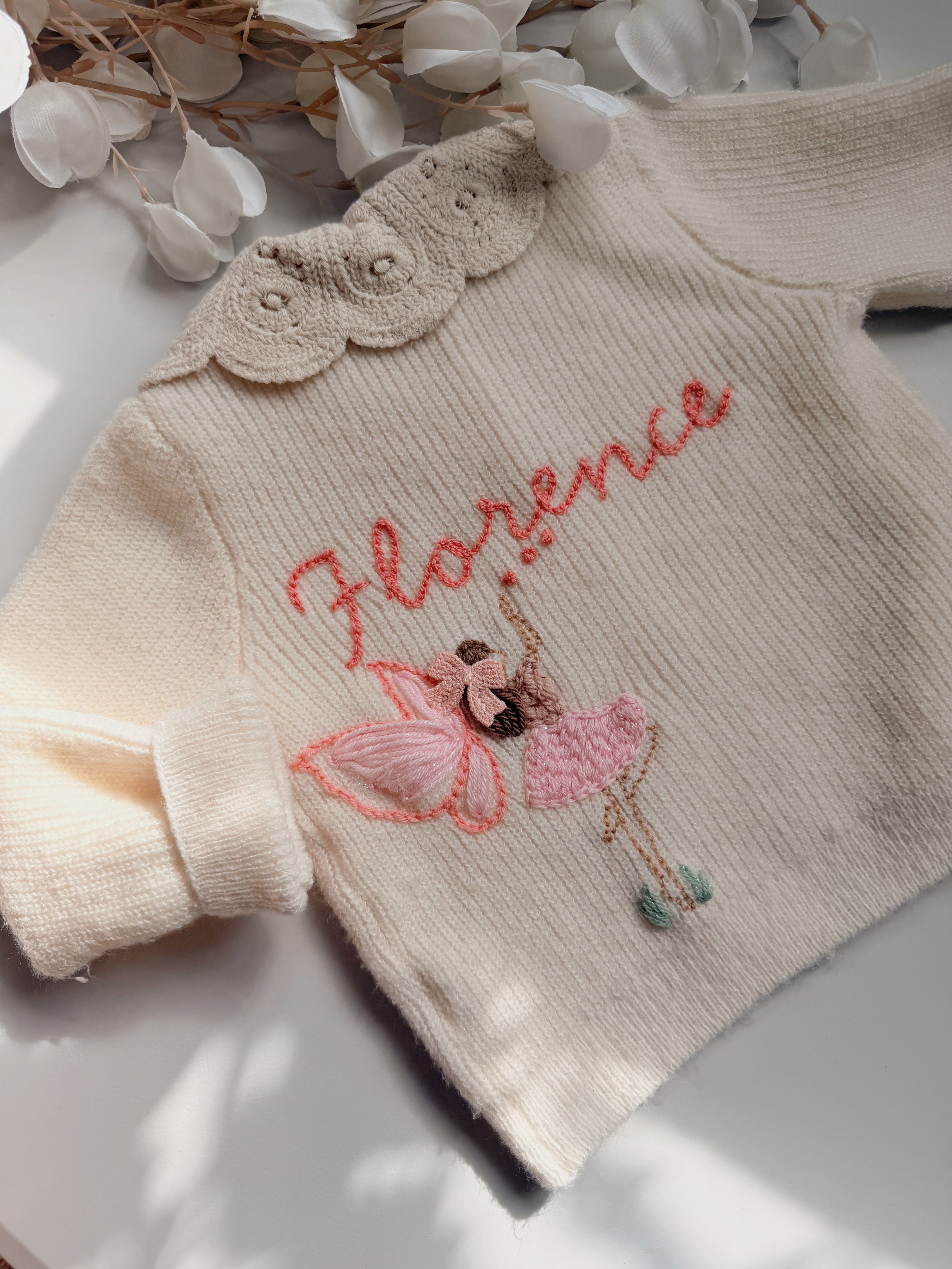 Fairy and name cardigan