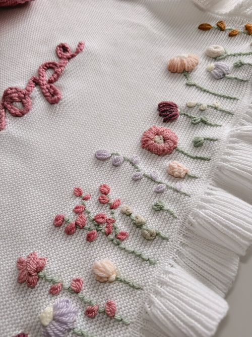 White Wildflower Blanket