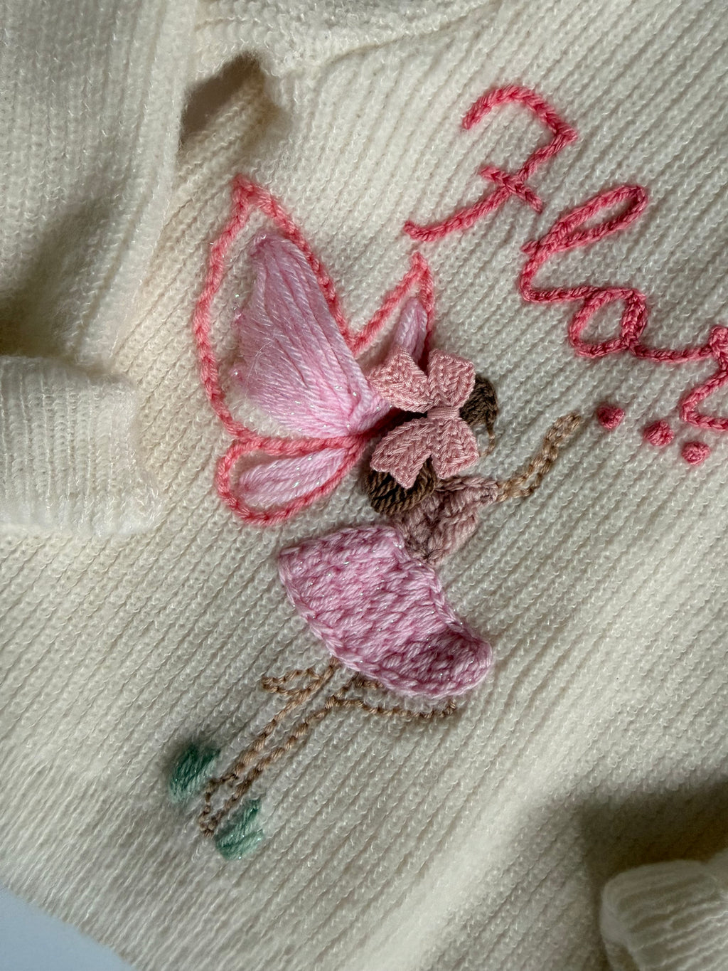Fairy and name cardigan