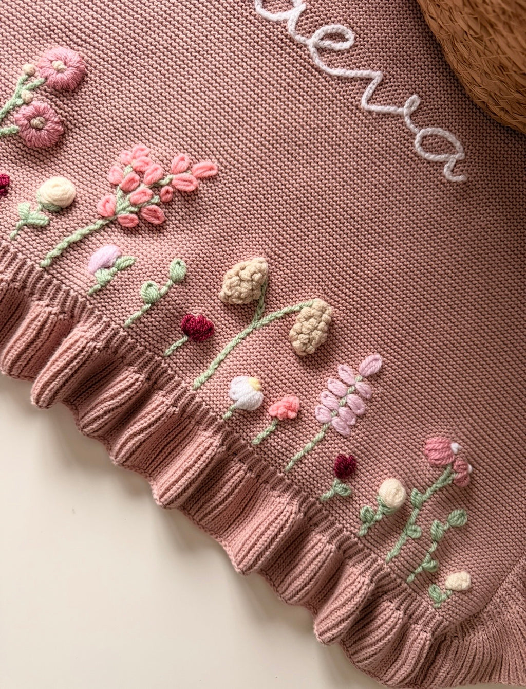 Dusky Pink Wildflower Blanket