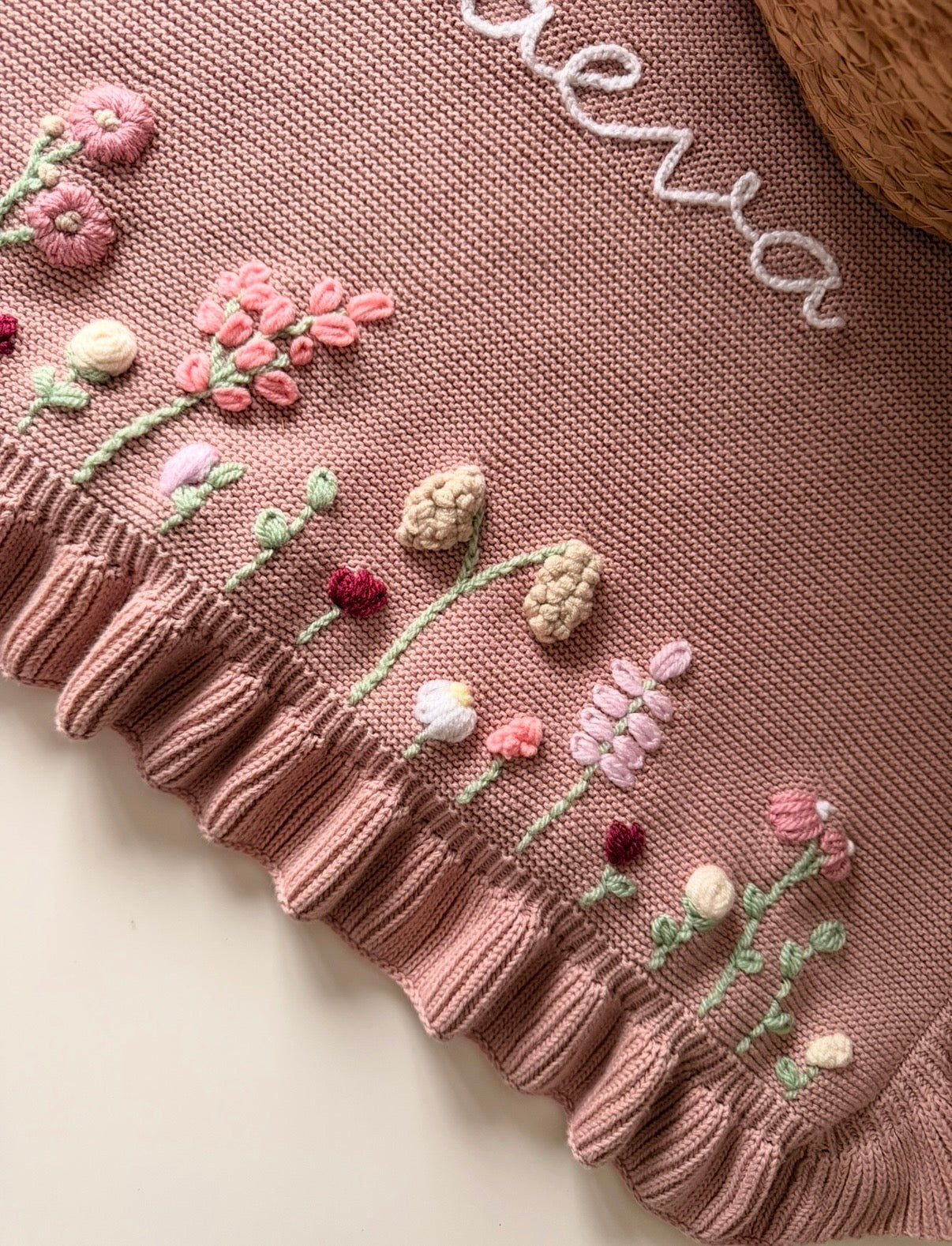 Dusky Pink Wildflower Blanket