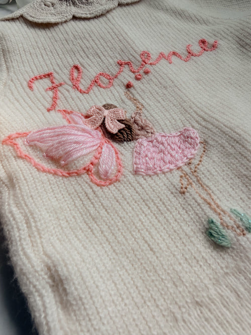 Fairy and name cardigan