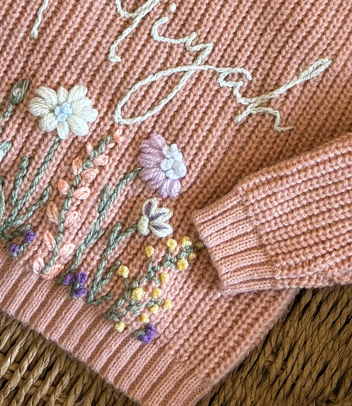 Personalised Floral Embroidered Jumper