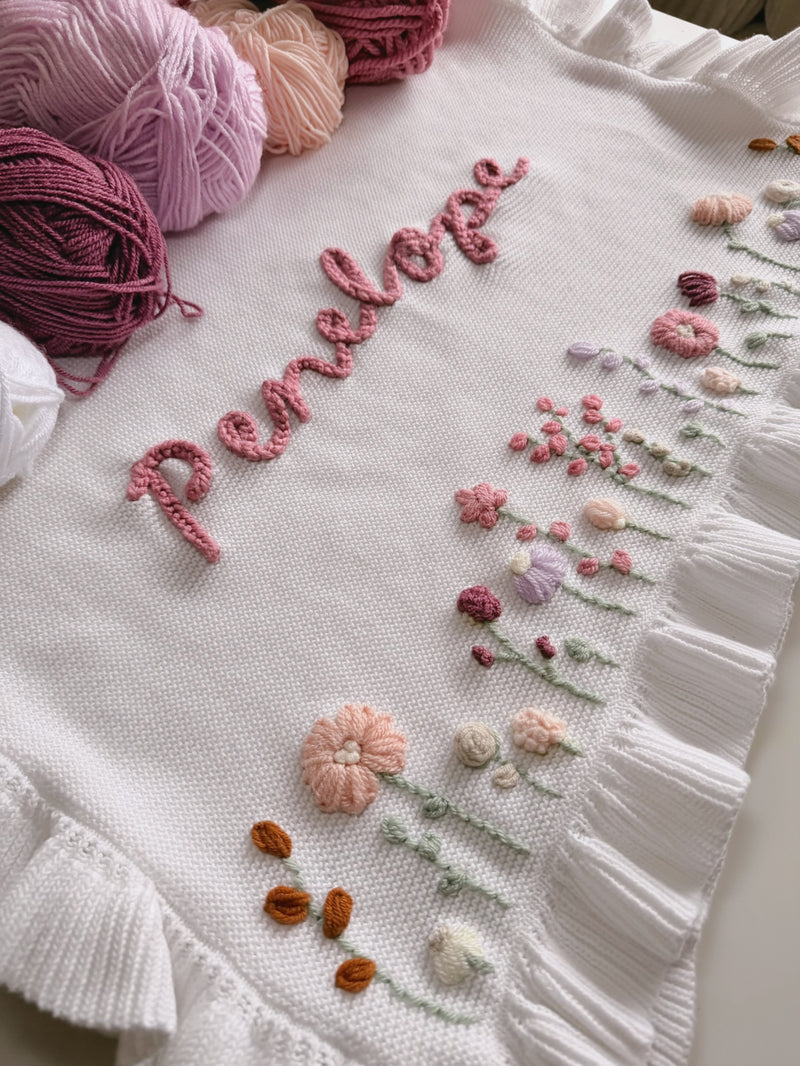 White Wildflower Blanket