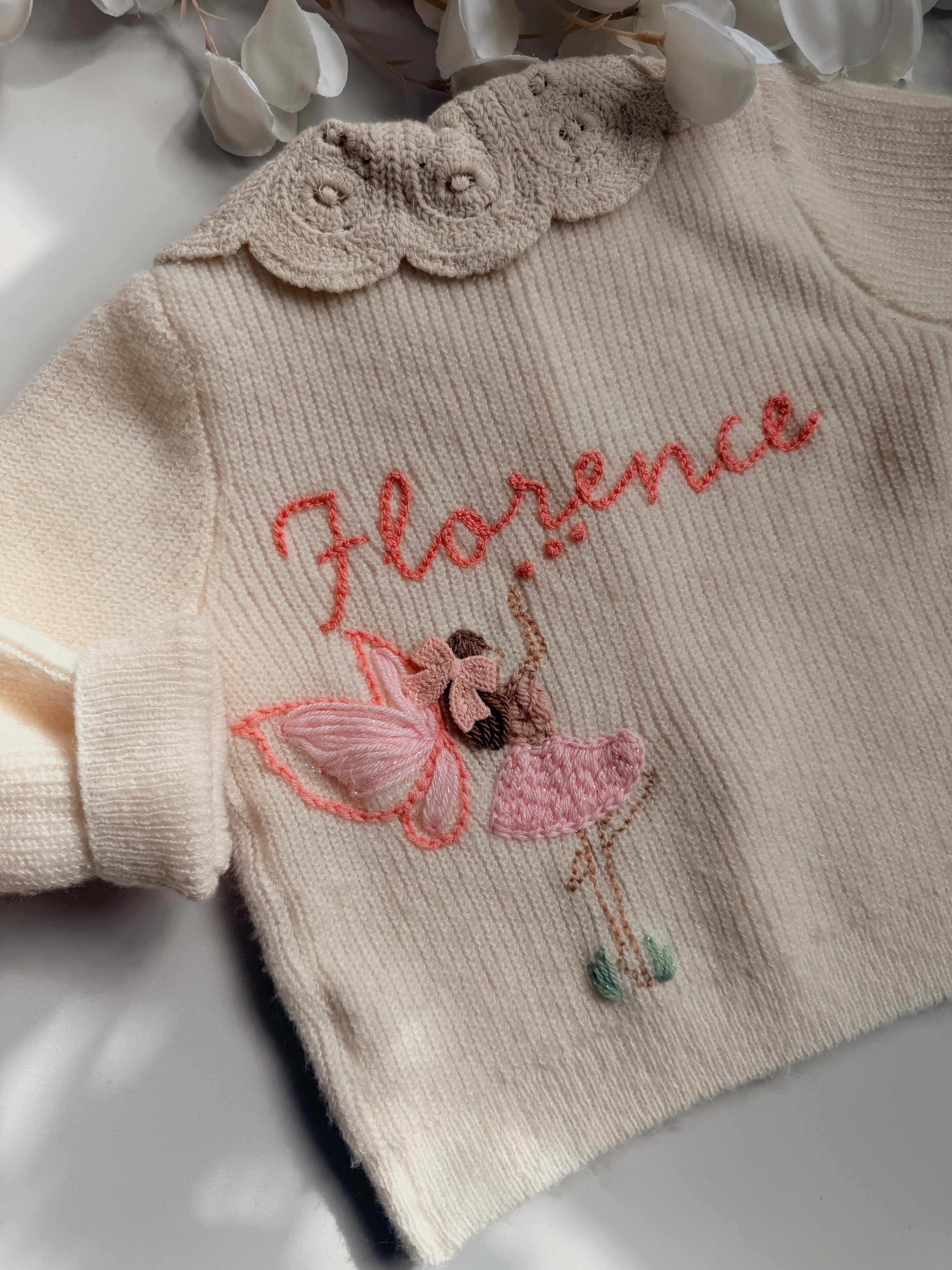 Fairy and name cardigan