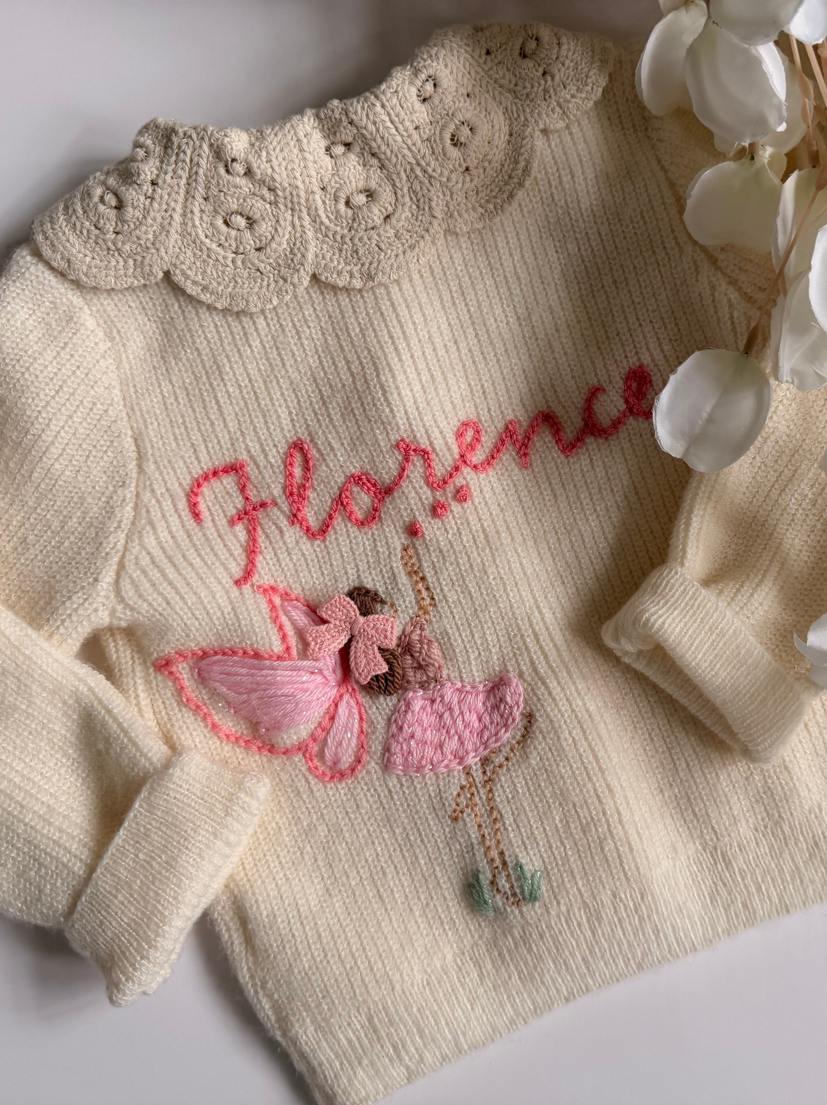 Fairy and name cardigan