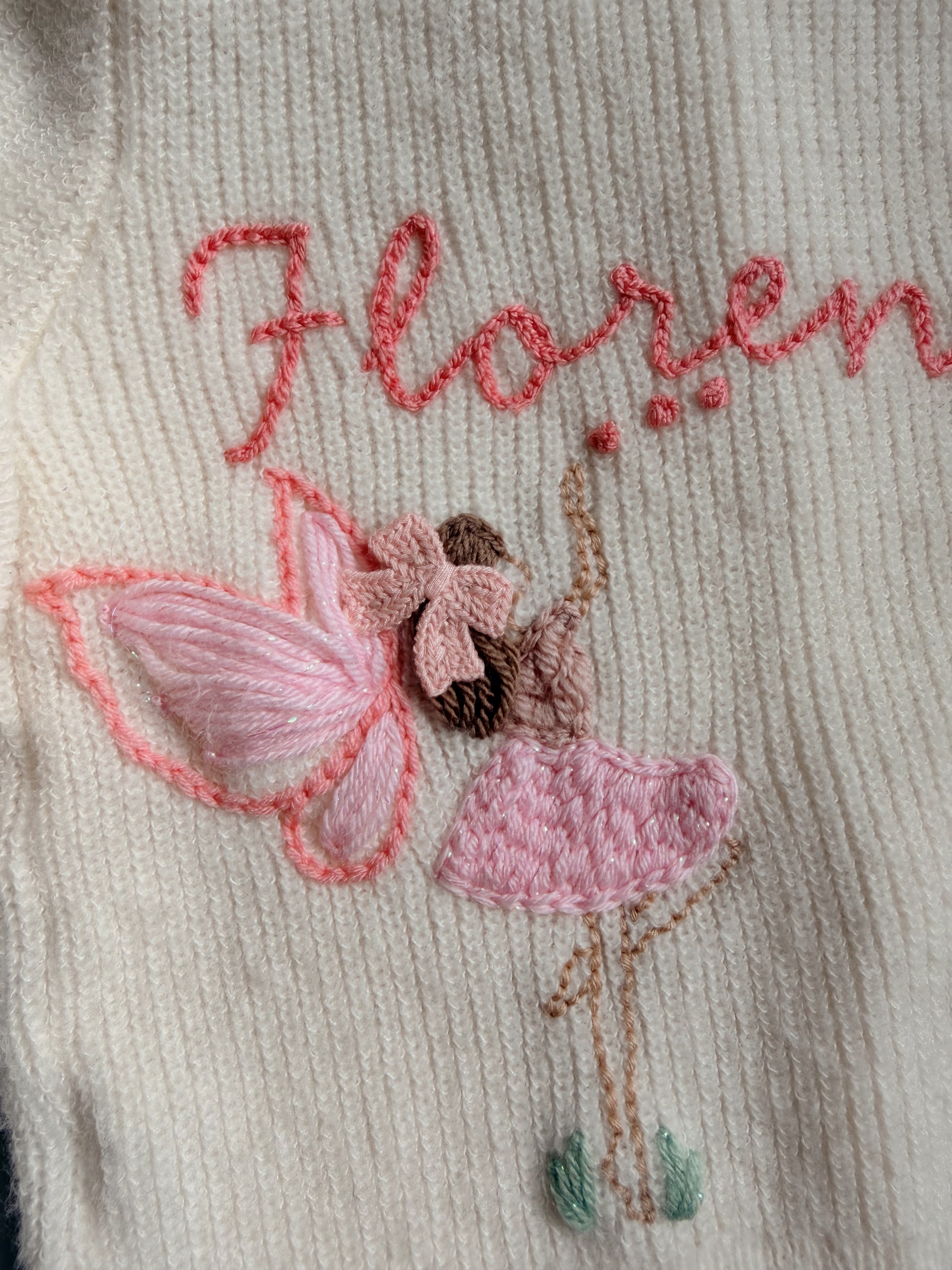 Fairy and name cardigan